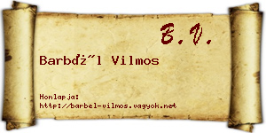 Barbél Vilmos névjegykártya
