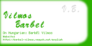 vilmos barbel business card